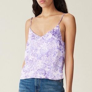 Ganni Rose-Print Heavy Satin Camisole –– NWT